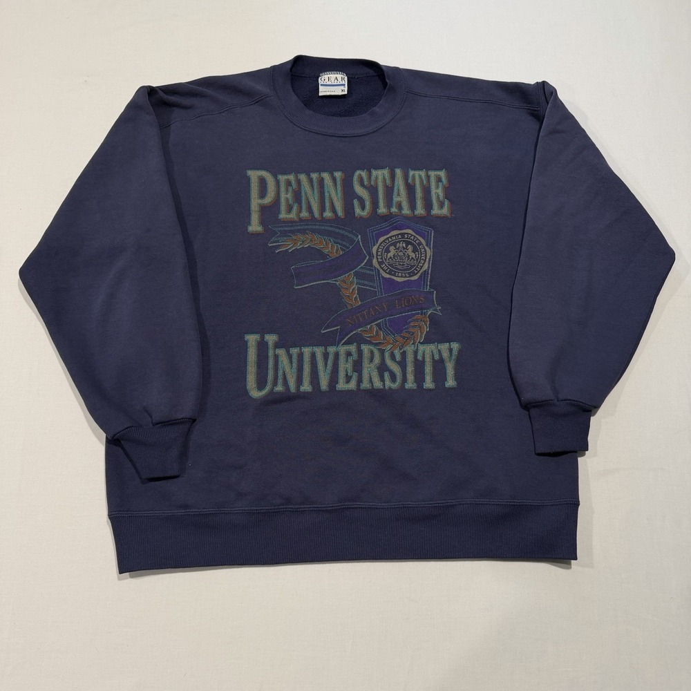 Vintage 90s Penn State University Crewneck Sweatshirt Mens XL Made in USA Gear